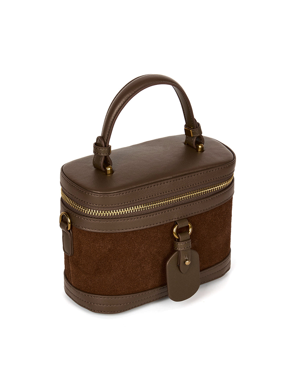 A-1622 レザースエードハンドルバッグ