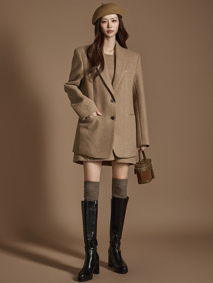 TP1988 羊毛夹克和连衣裙套装