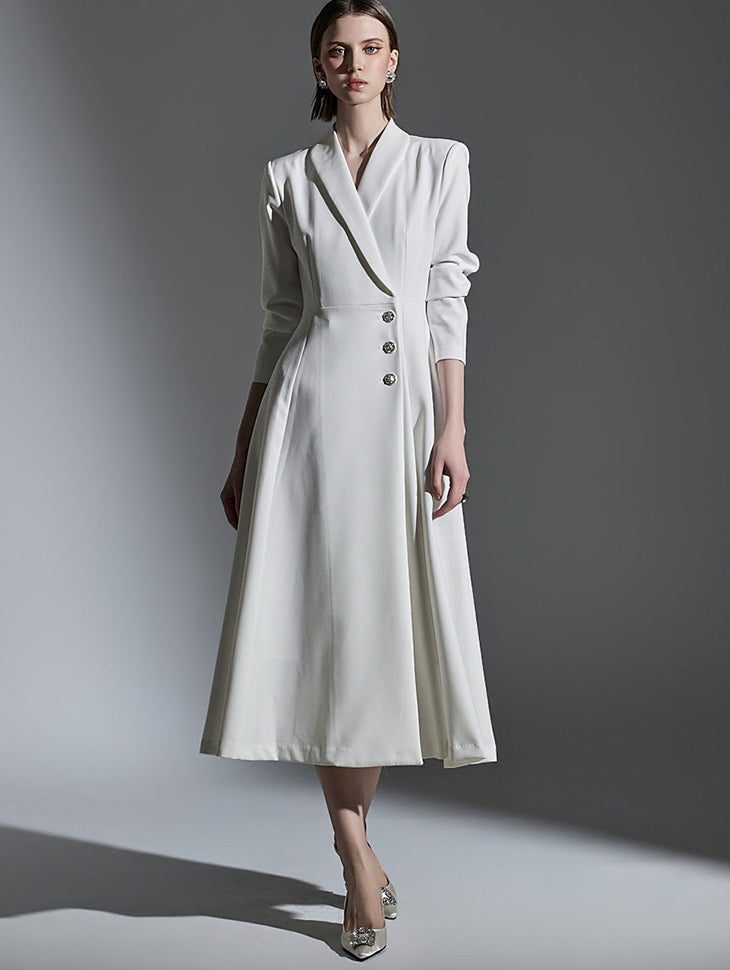 D4915 キュービックAラインミディドレス