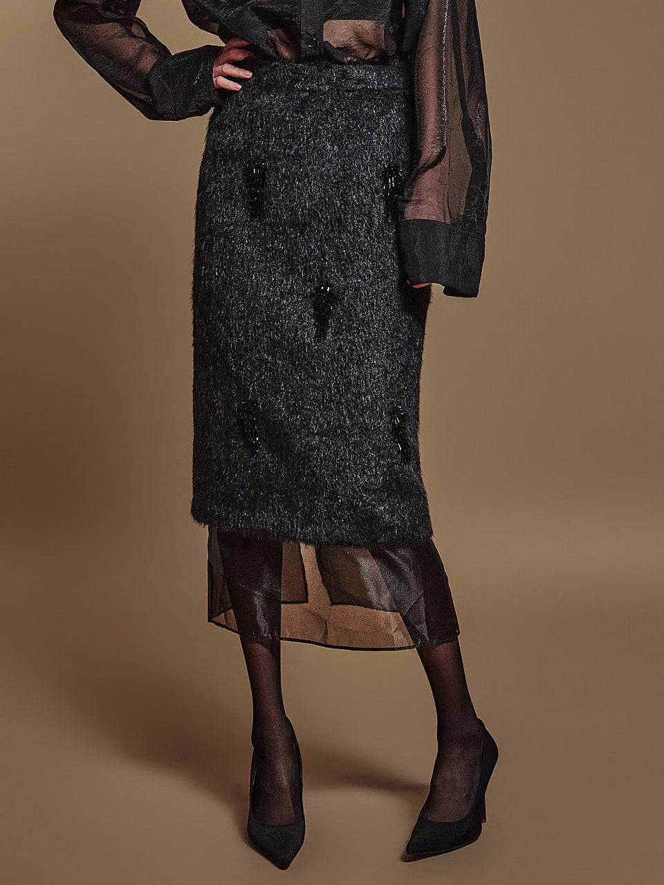 SK2866 ビーズレイヤードスカート