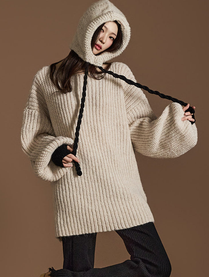 E3652 ラグランスリーブニット