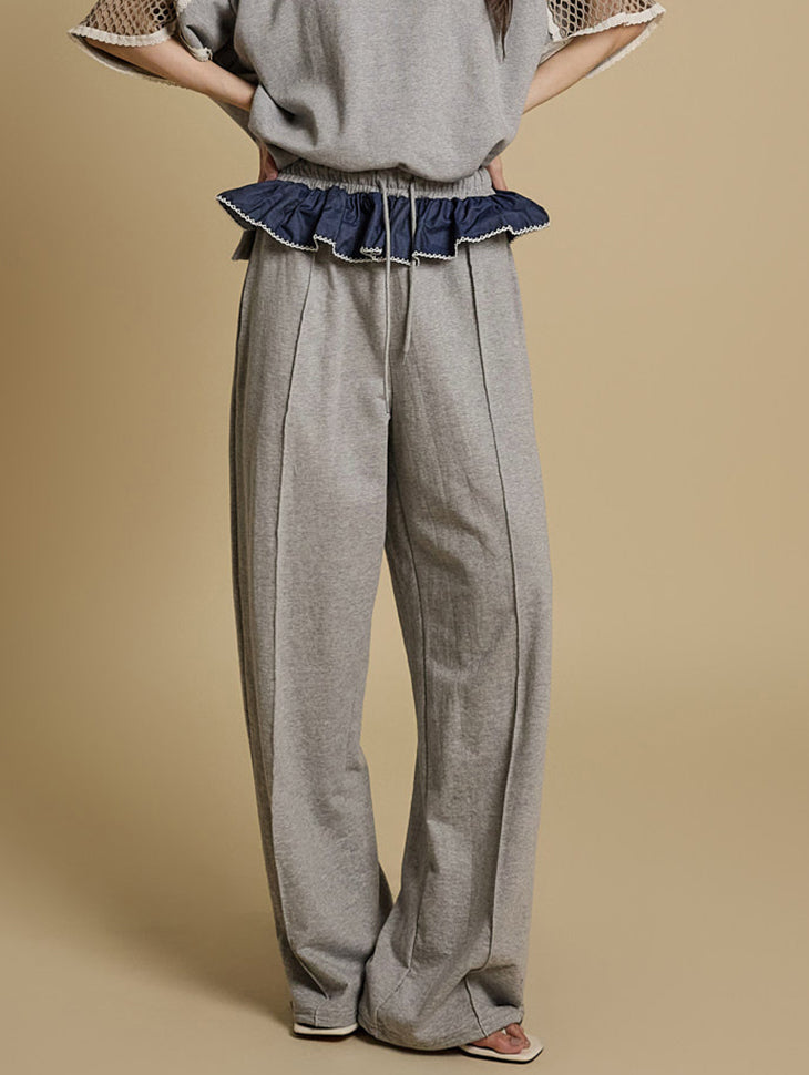 P3466 荷叶边运动裤