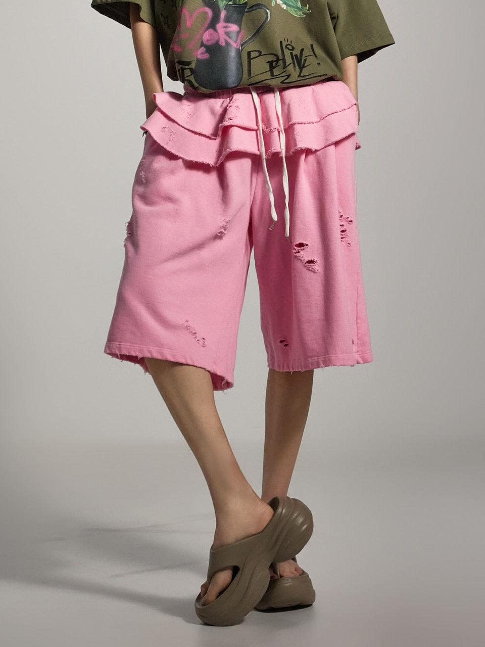 P3483 Frill Bermuda Pants