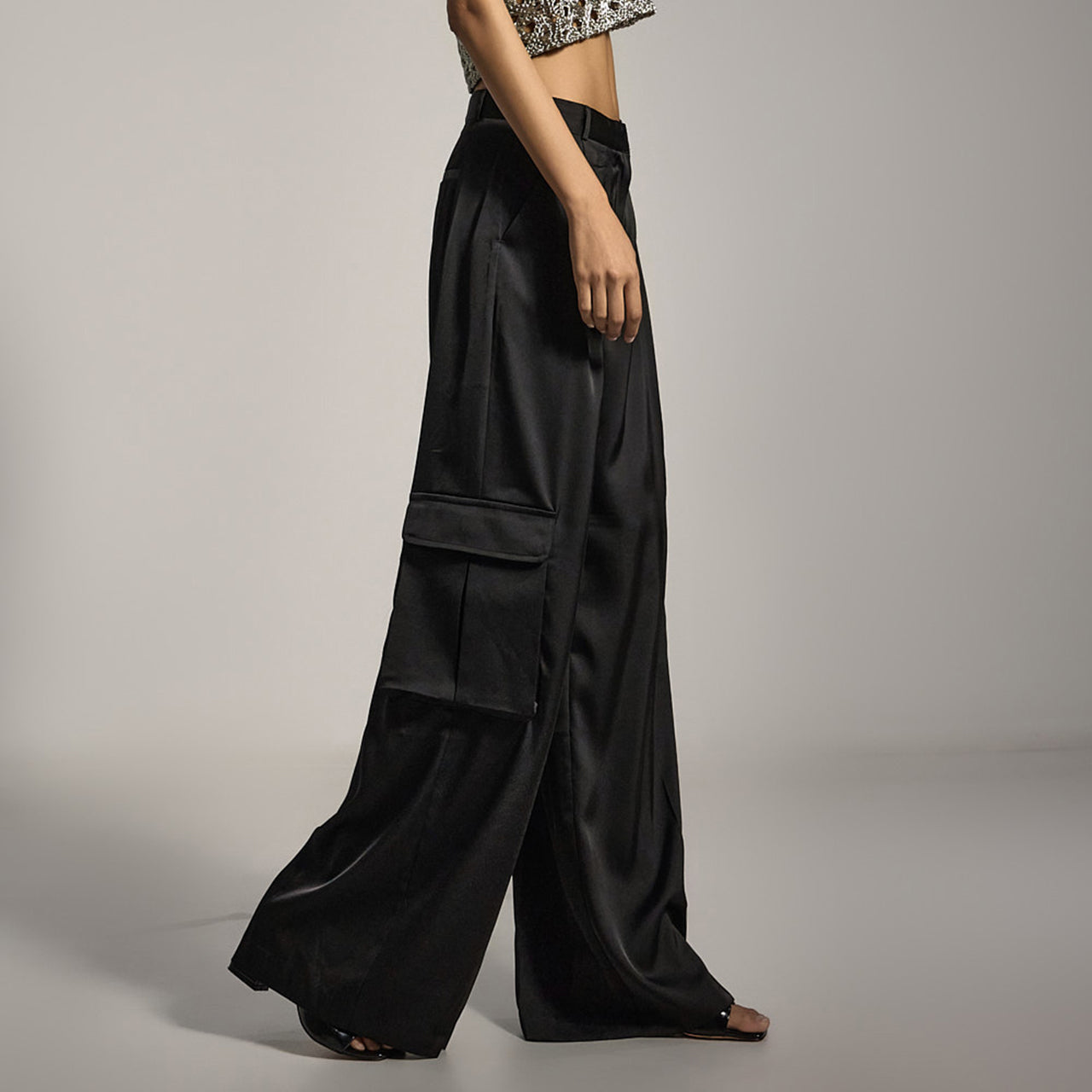 P3492 缎面工装裤