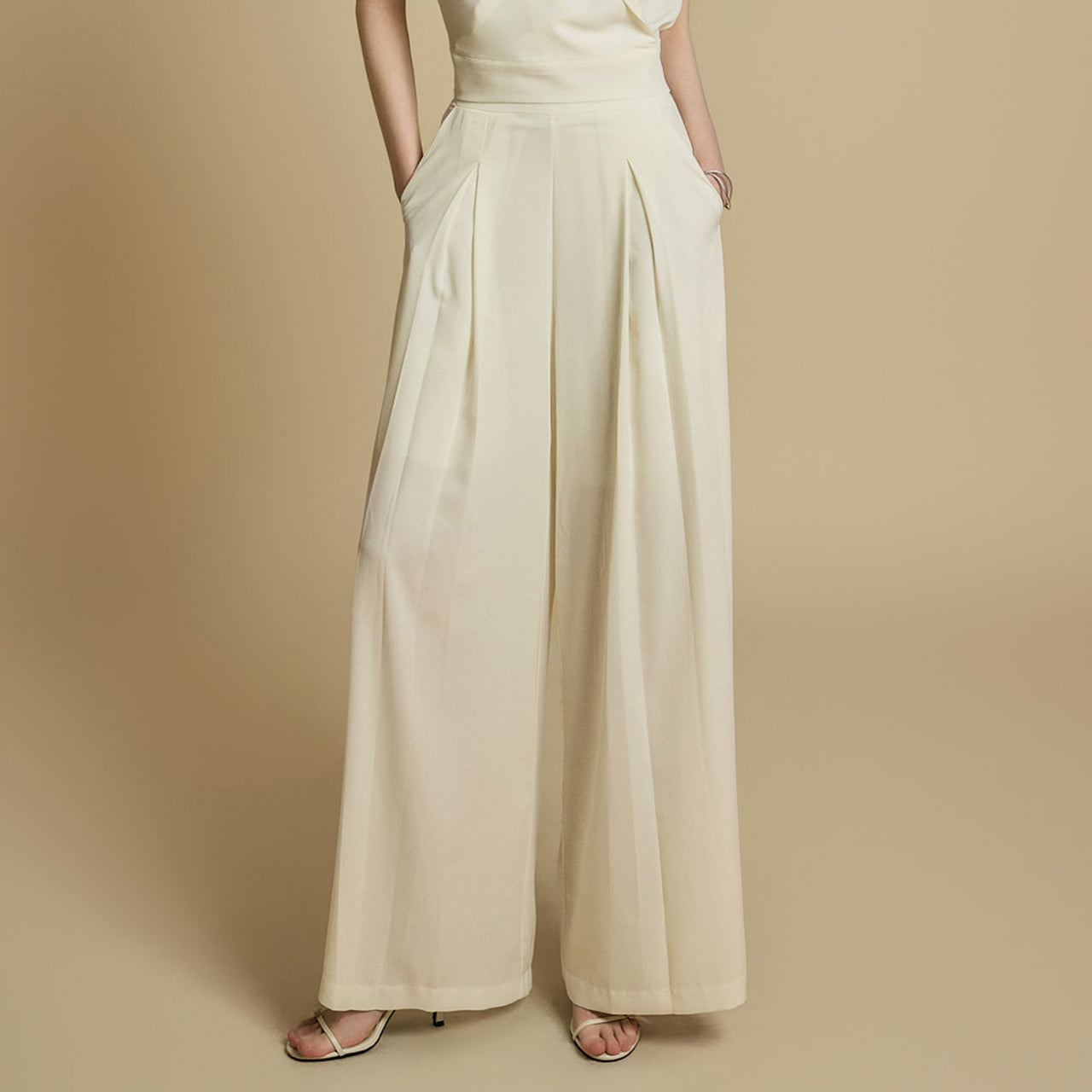 P3510 Pintuck Wide Slacks