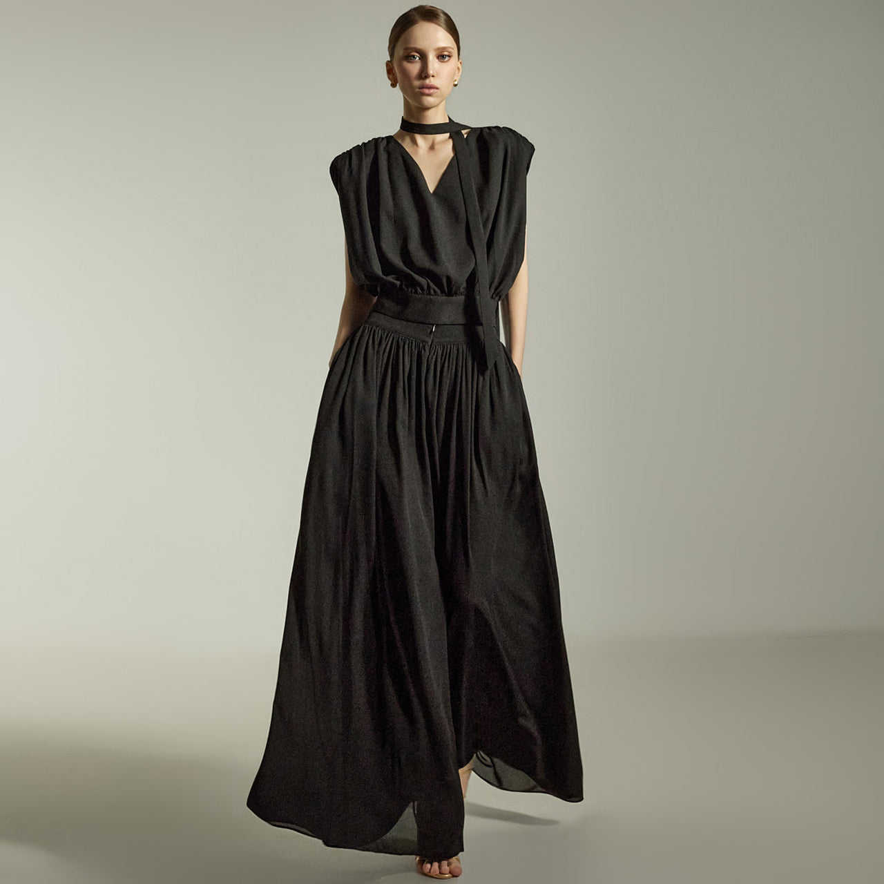 P3616 Shirring Wide Pants