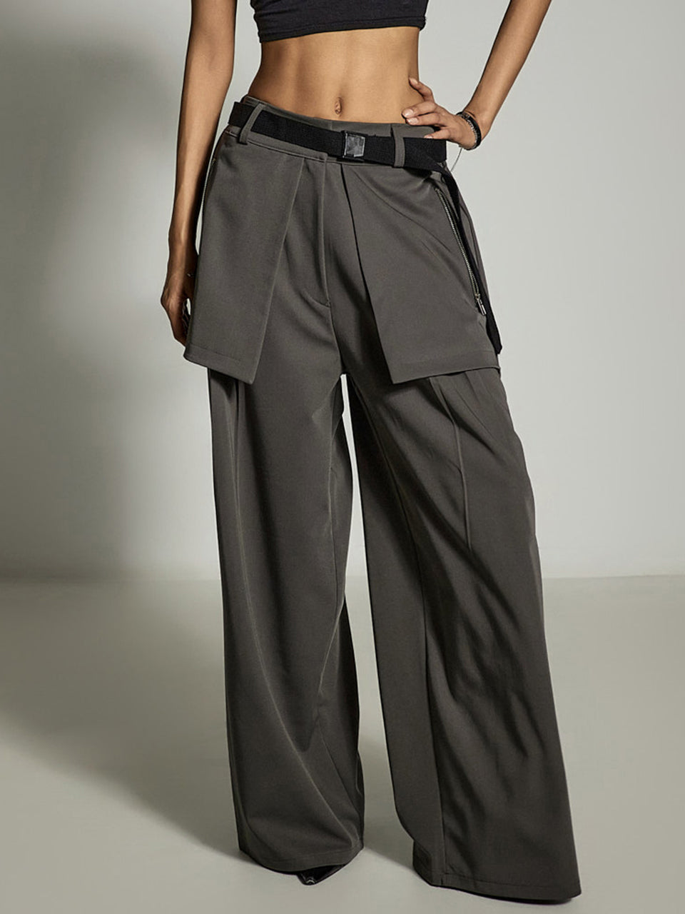 P3636 Wide Pants with Belt