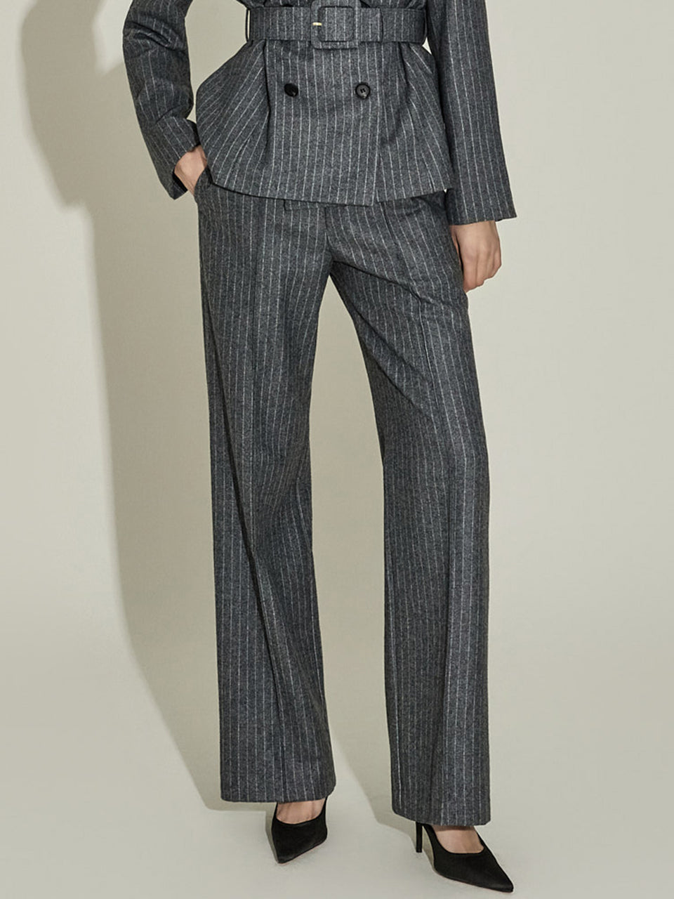 P3686 Striped Wool Slacks
