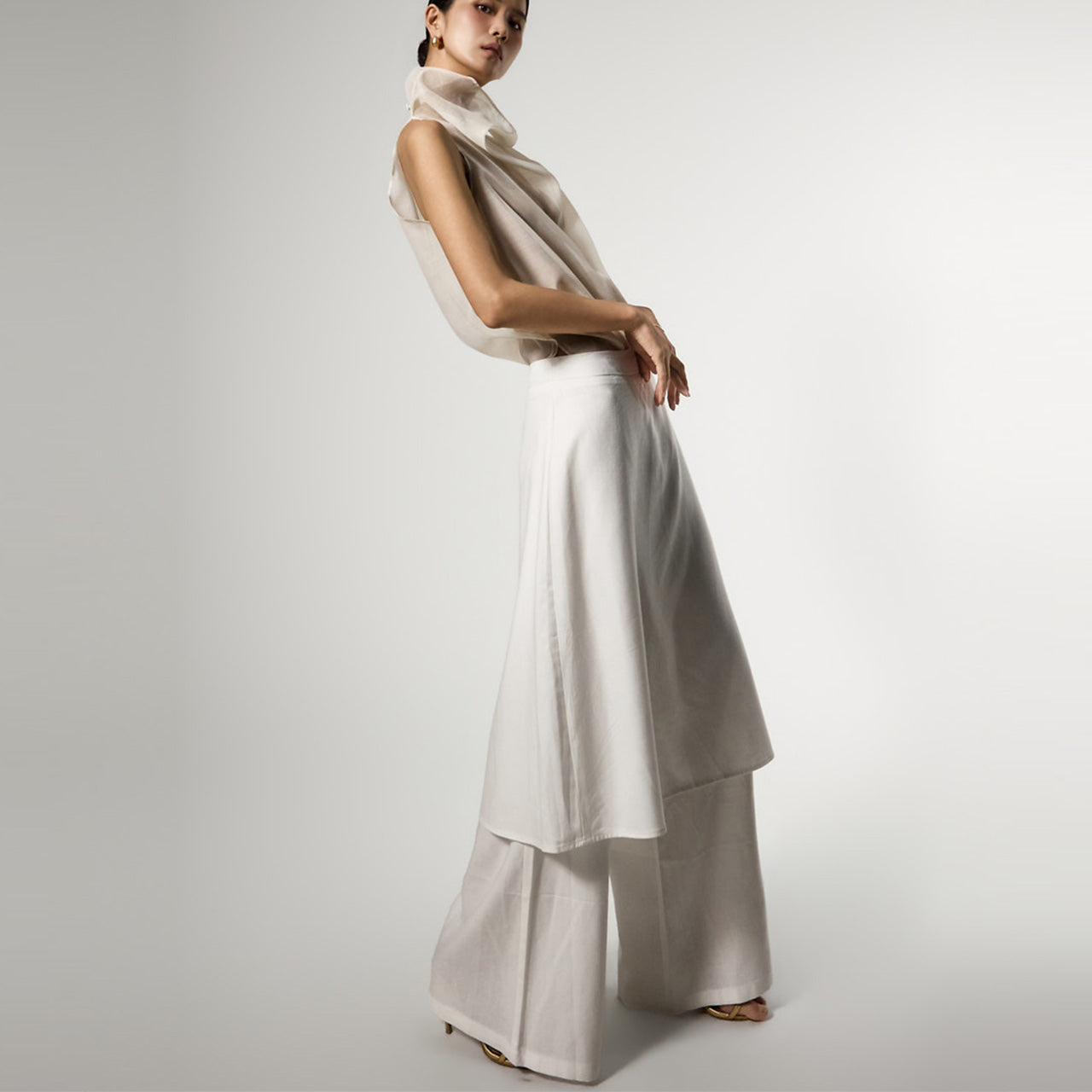 P3781 Linen Layered Pants