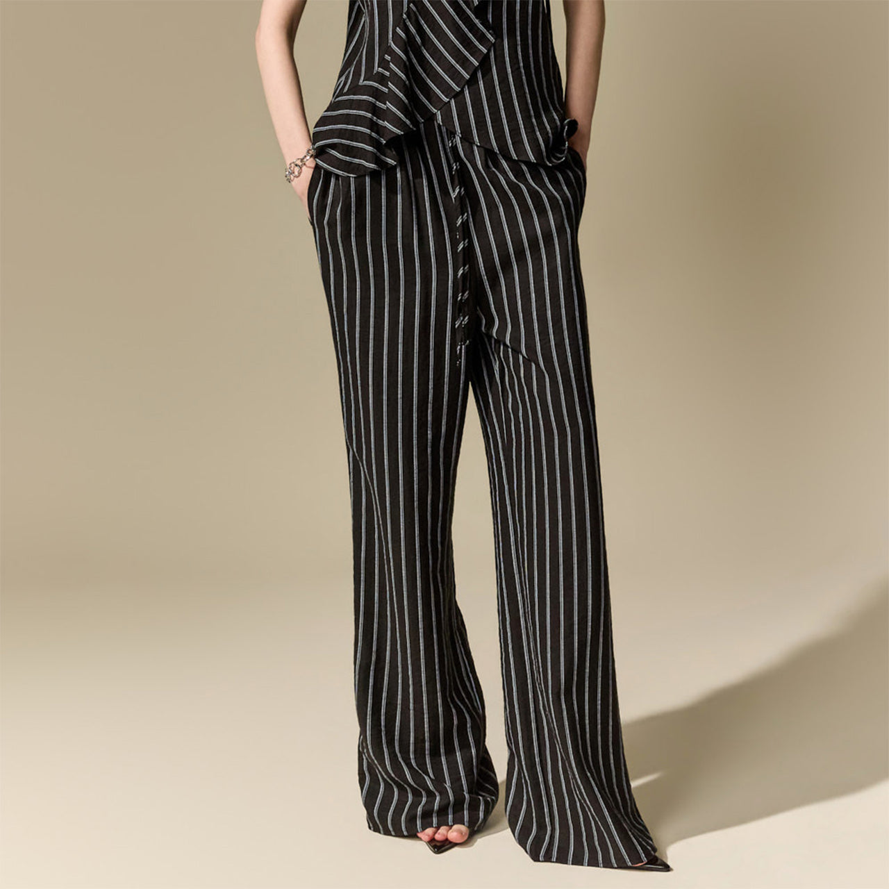P3878 Linen Stripe Pants