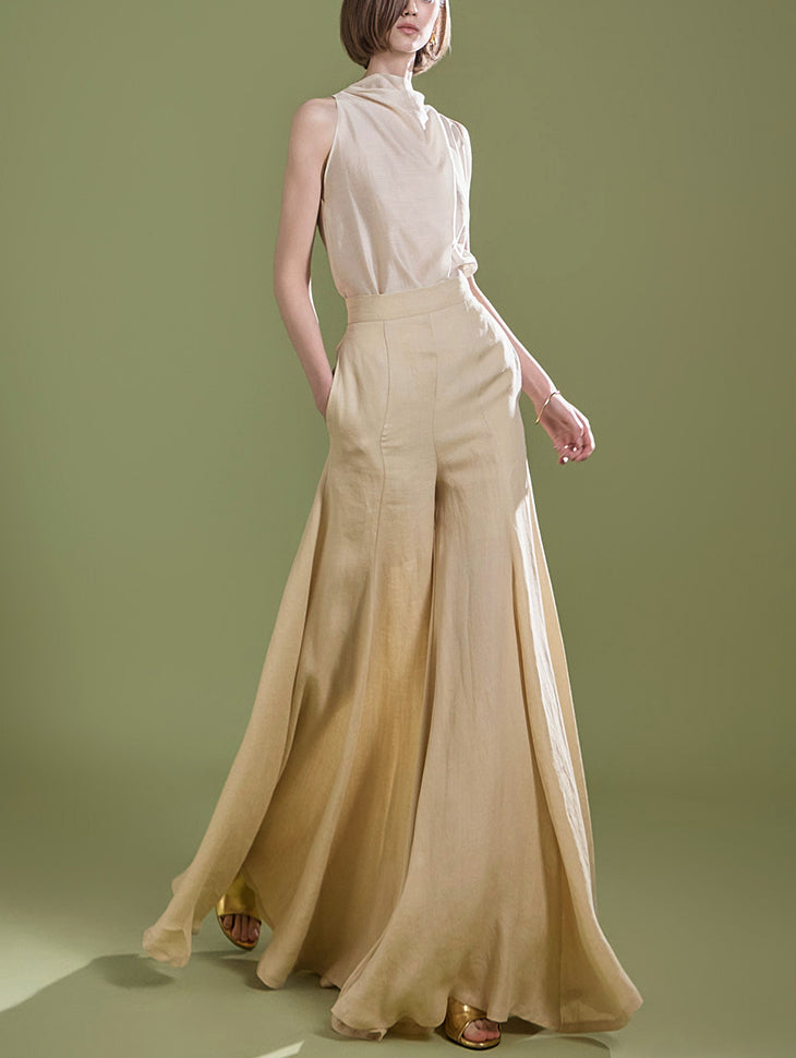 P9155 Linen Wide Slacks