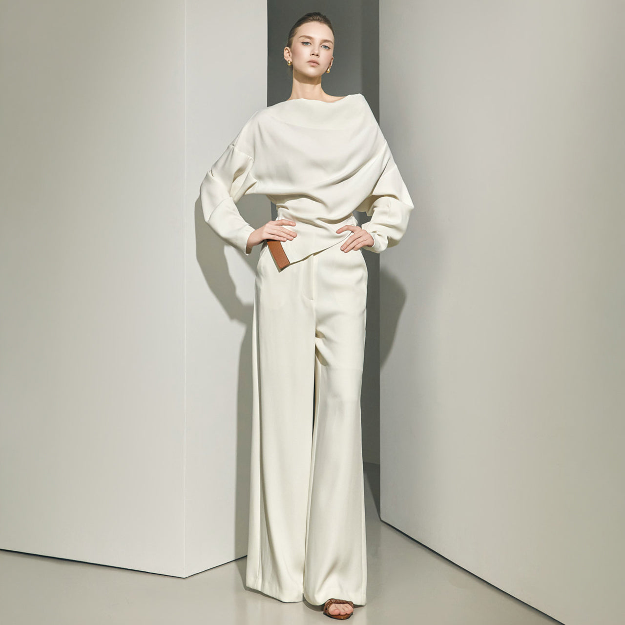 P9190 High-waisted Wide Slacks