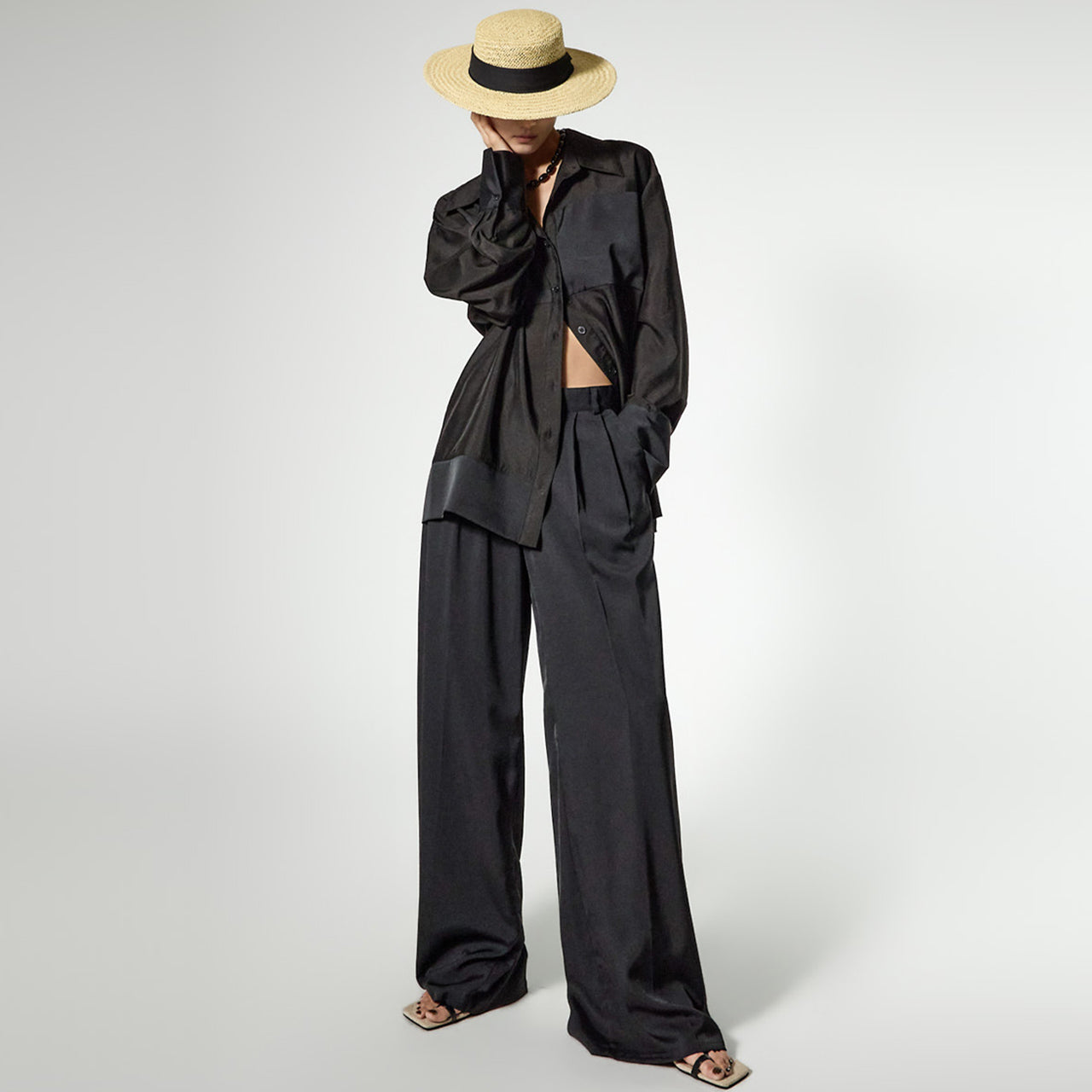 P9196 Silky Wide Pants