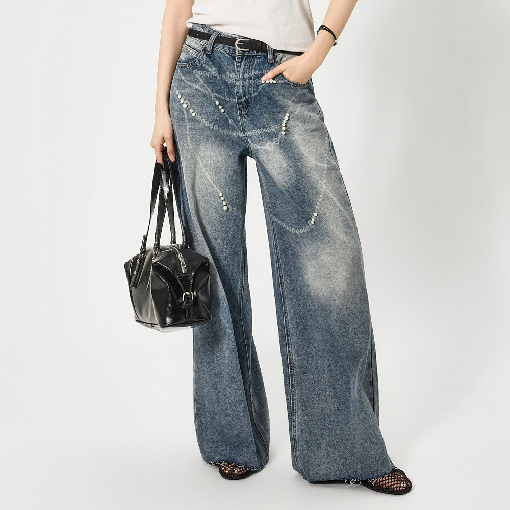 PJ639 パールレイヤリングジーンズ