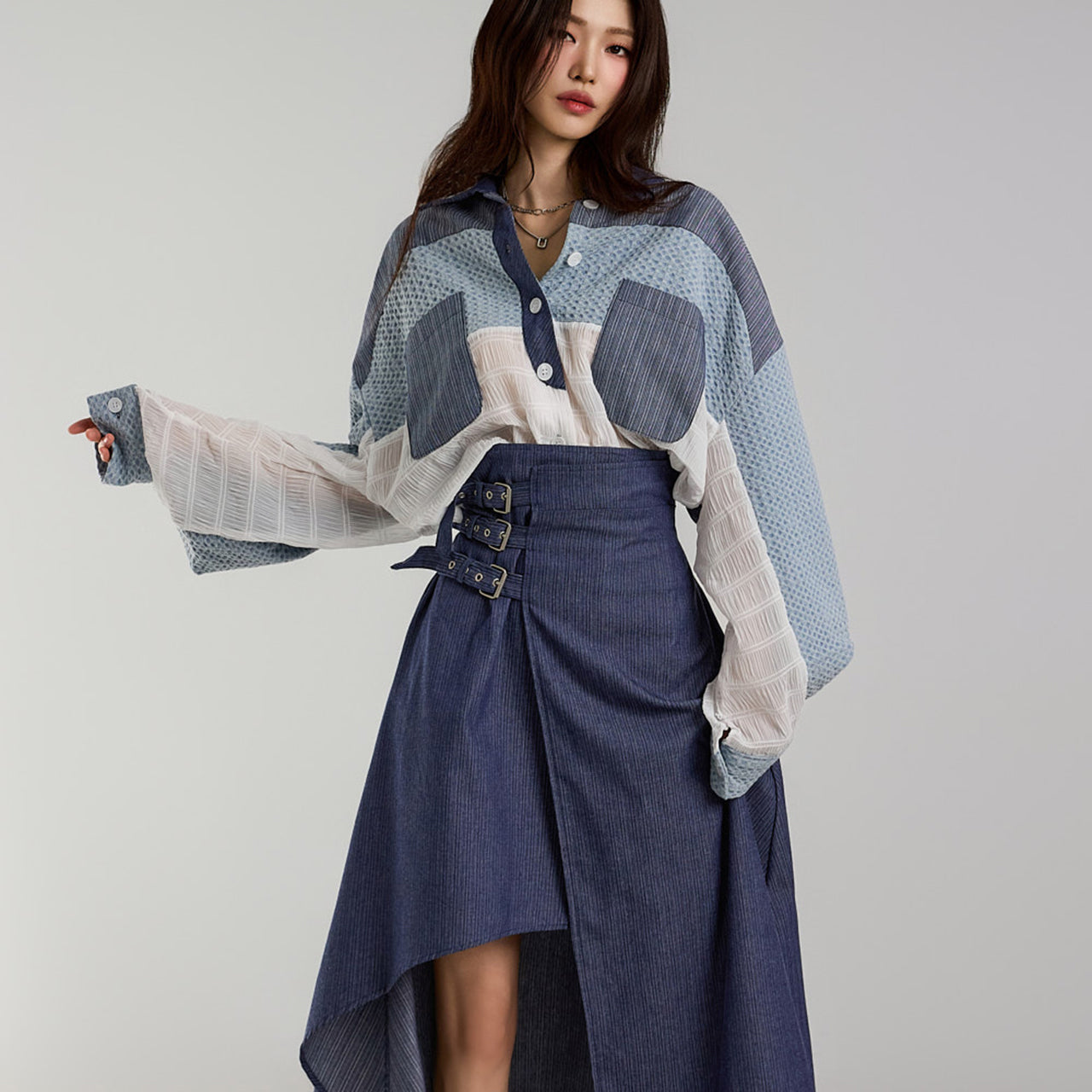 S731 デニムストリングシャツ