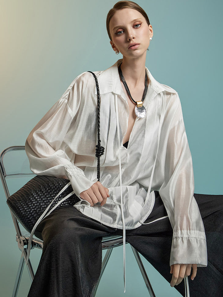 S776 Sheer Oversized Fit Shirt