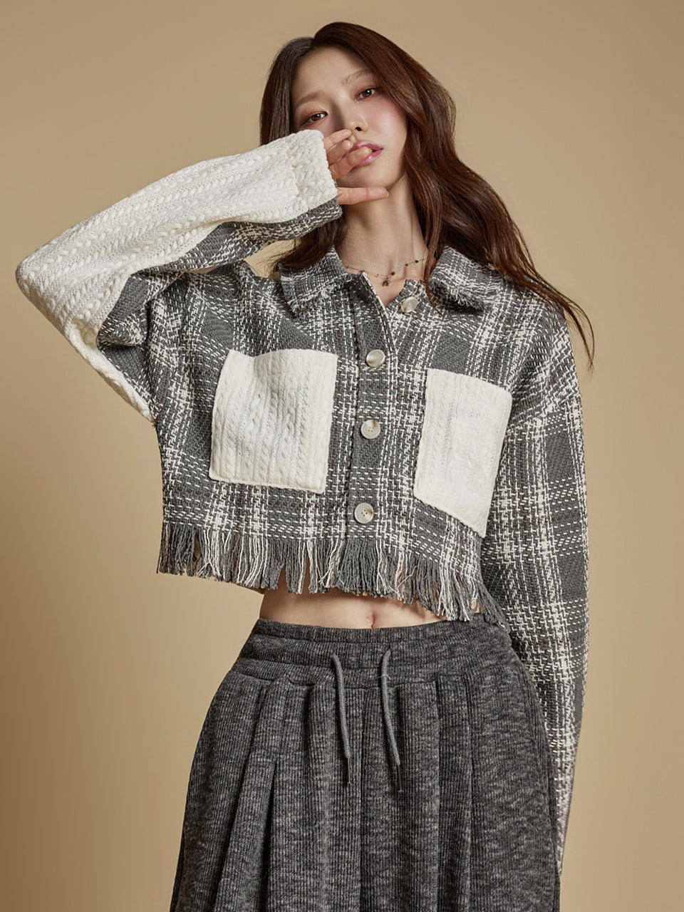 S787 Checked Leather Shirts