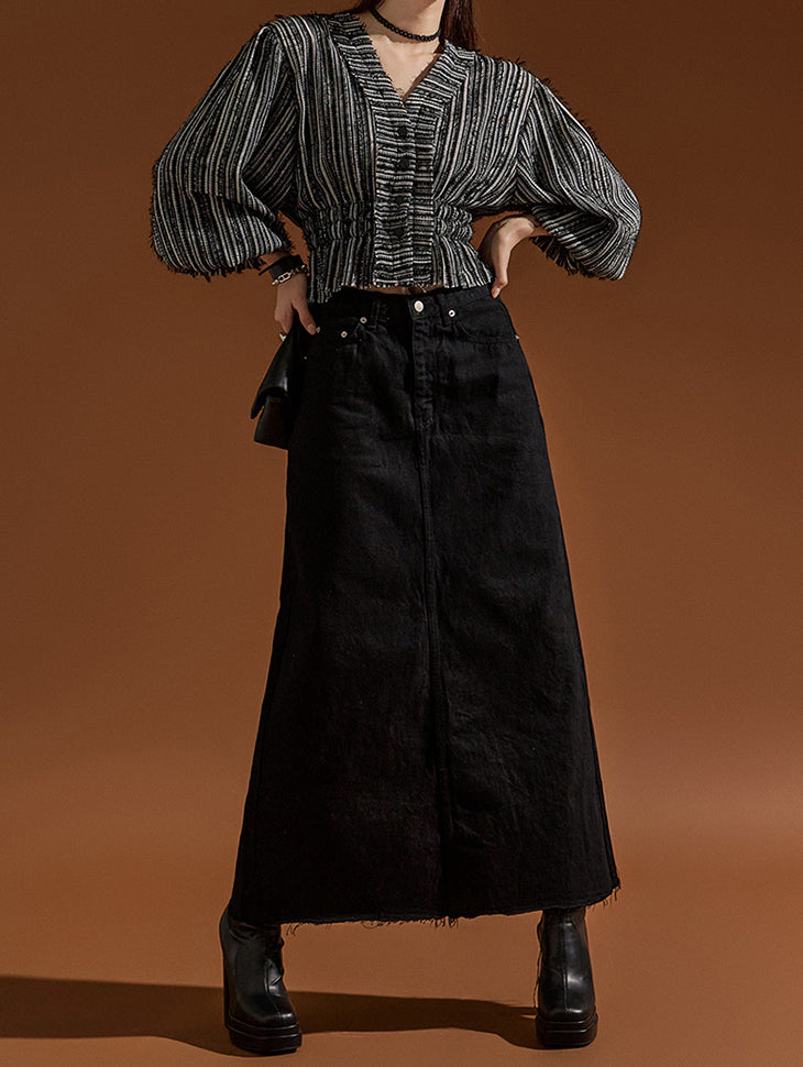 SK2530 A字型牛仔裙