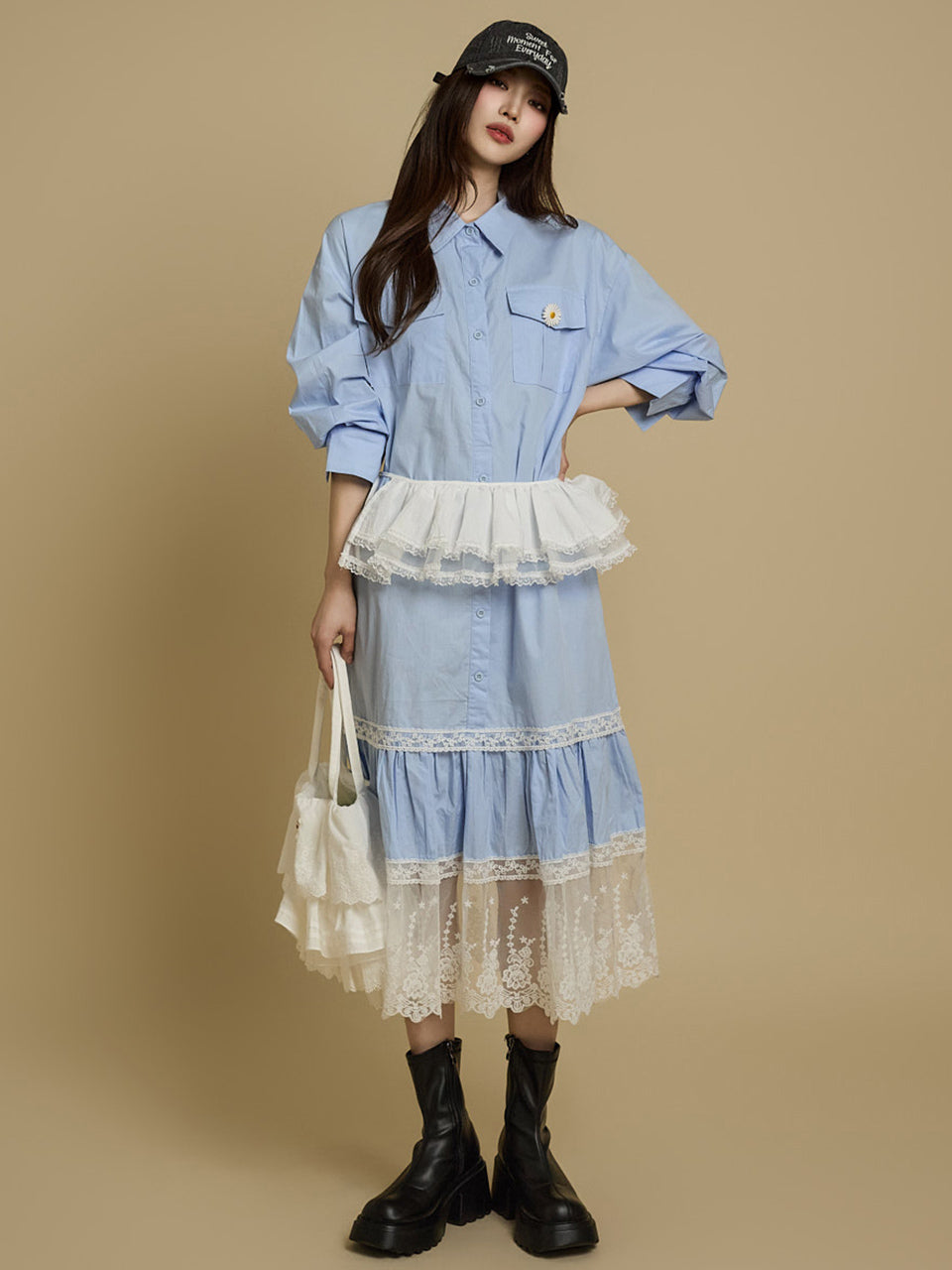 SK2963 レースレイヤードスカート