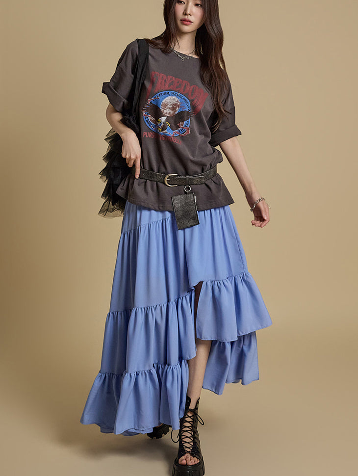 SK2977 ティアードアシンメトリースカート