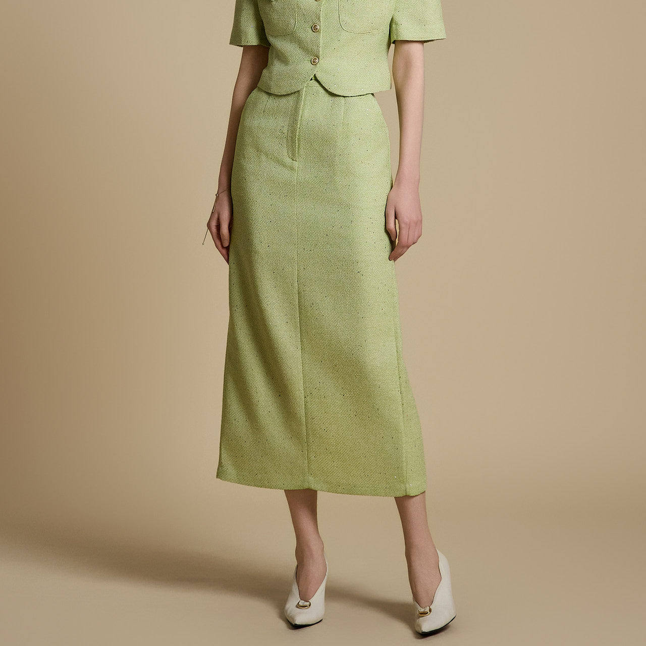 SK2980 粗花呢半身裙(配腰带)