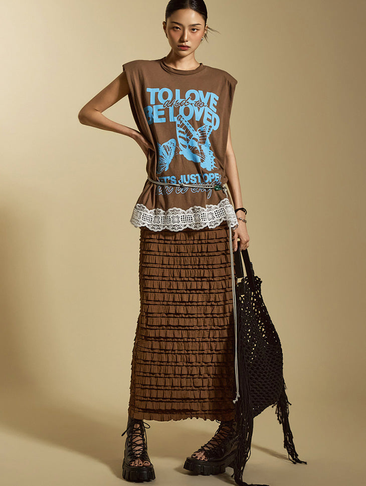 SK3010 フリルロングスカート