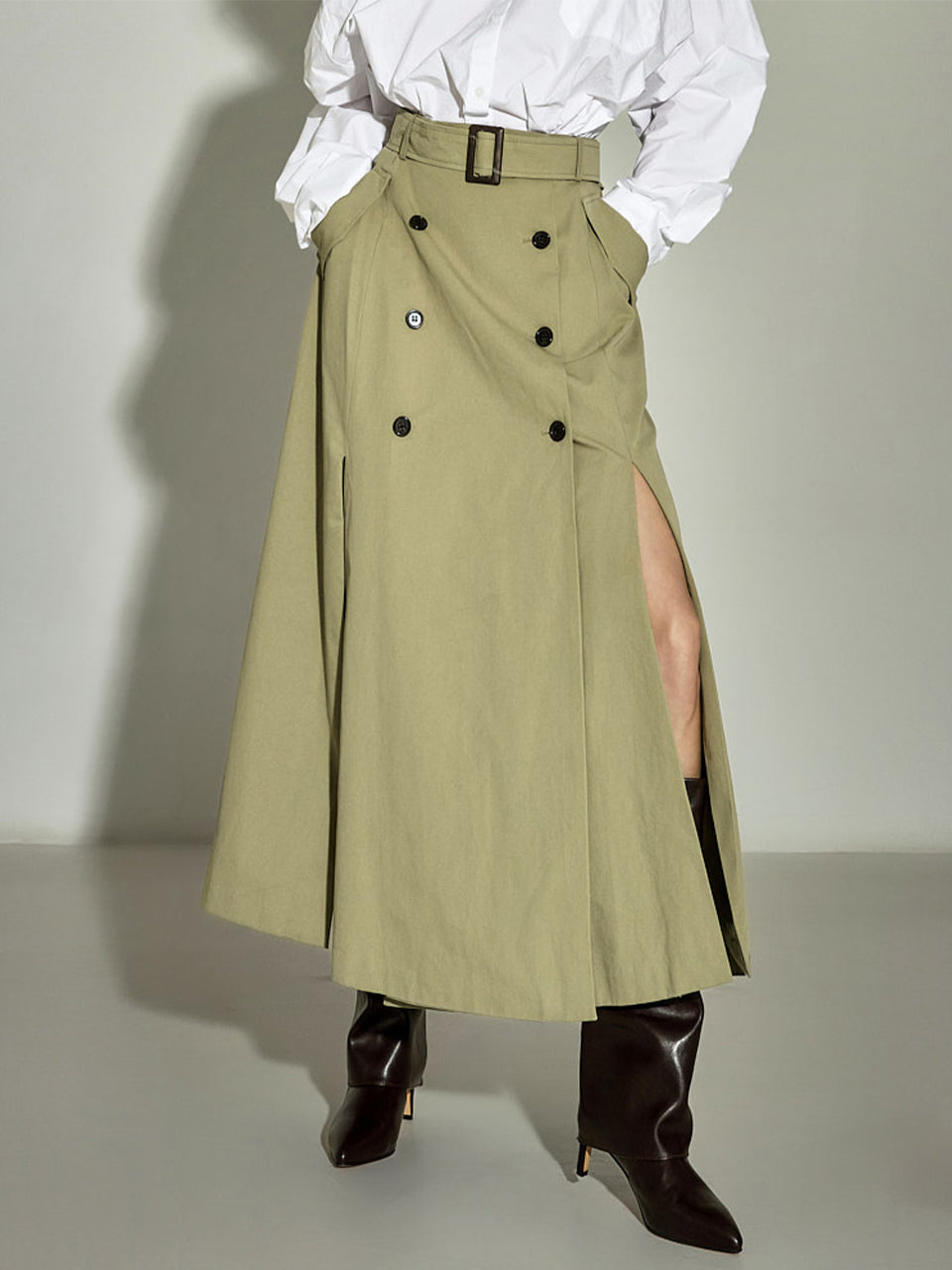SK3053 Trench Skirt with Belt