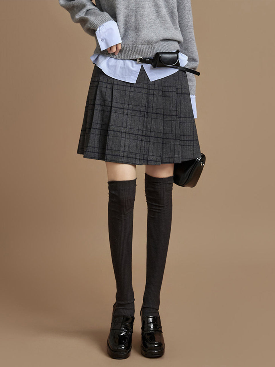 SK3081 Check Mini Skirt