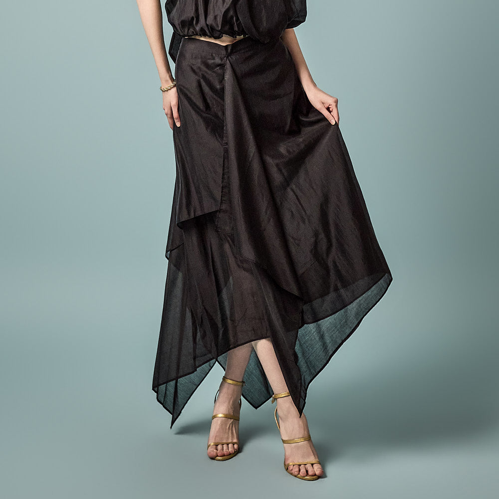 SK3228 Asymmetrical Chiffon Skirt
