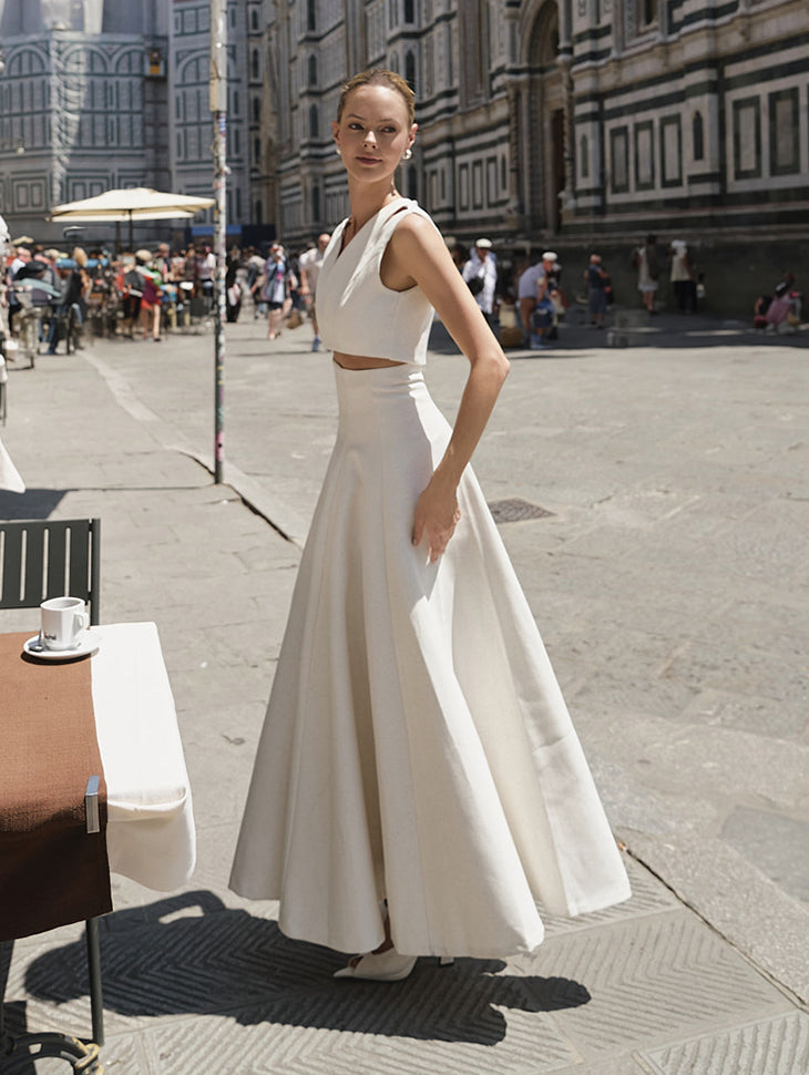 SK9244 Linen Flared Skirt