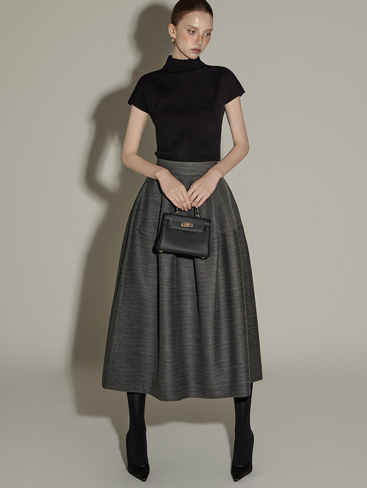 SK9286 Herringbone Flare Skirt