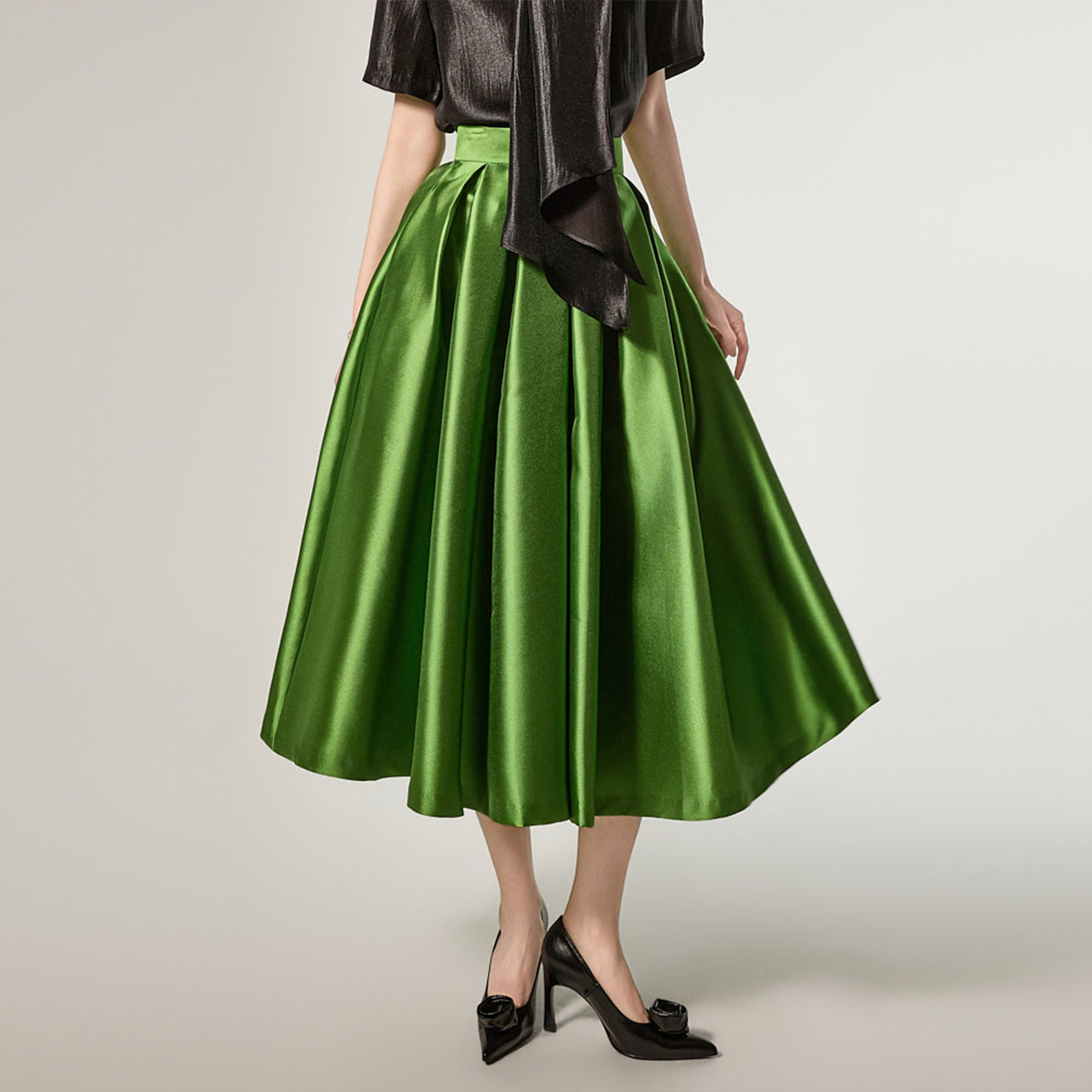 SK9288 褶饰喇叭半身裙