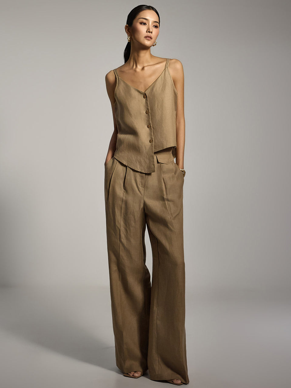 TP1856 无袖上衣和休闲裤套装