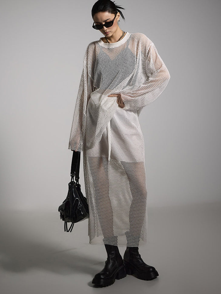 TP2086 Net Top and Skirt Set