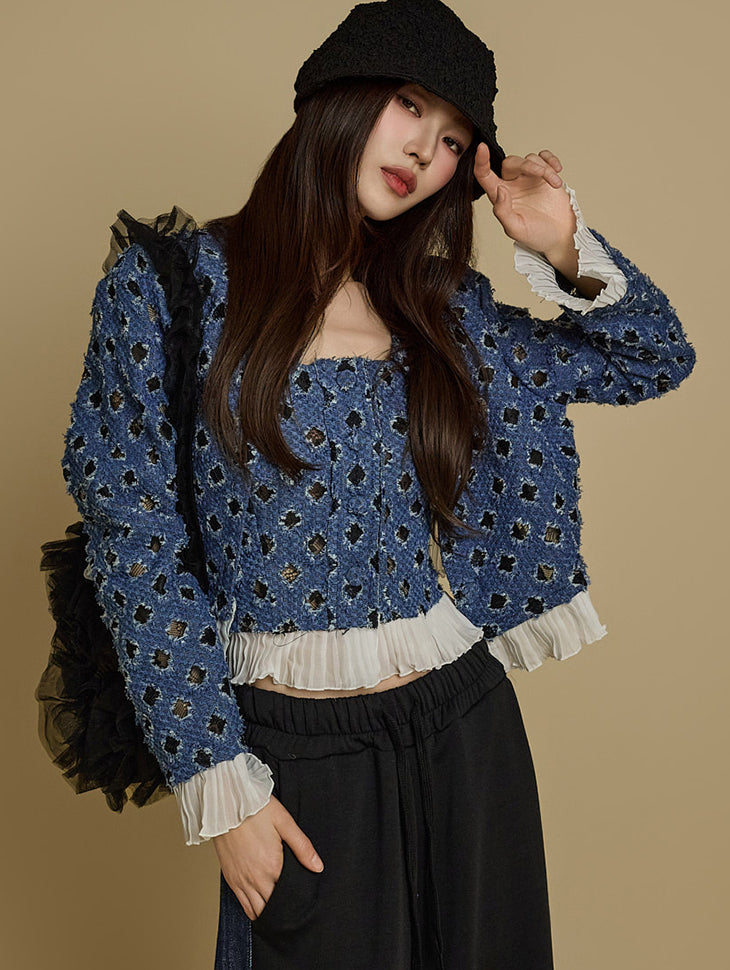 TP2093 Denim Jacket and Bustier Set