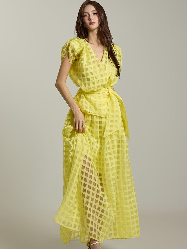 TP2102 オーガンザブラウス&スカートセット