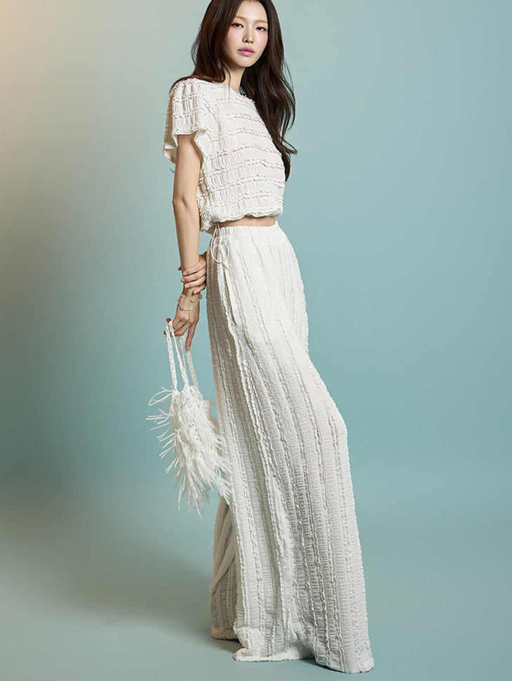 TP2168 フリルトップス&パンツセット