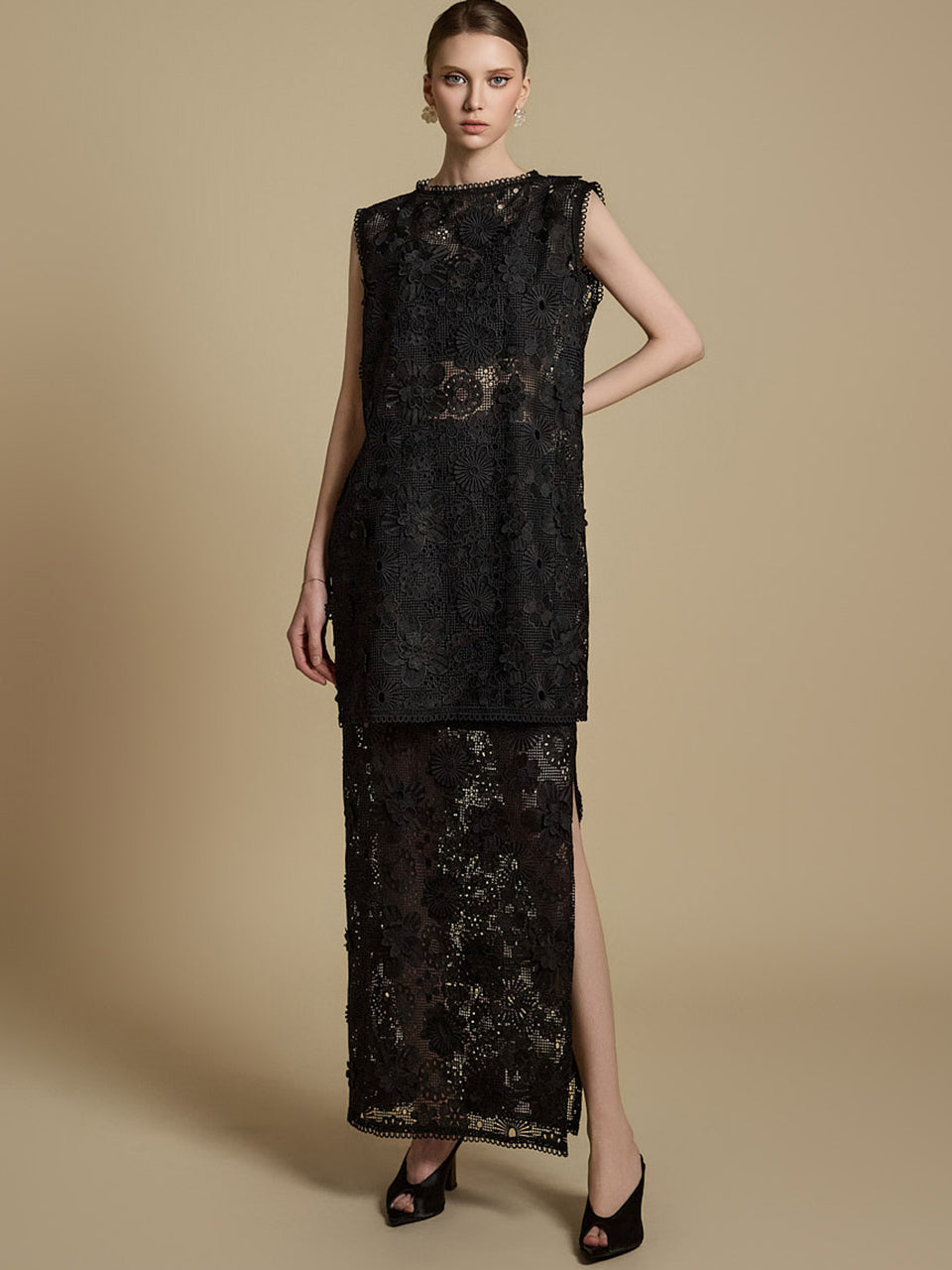 TP9169 Lace Blouse and Skirt Set