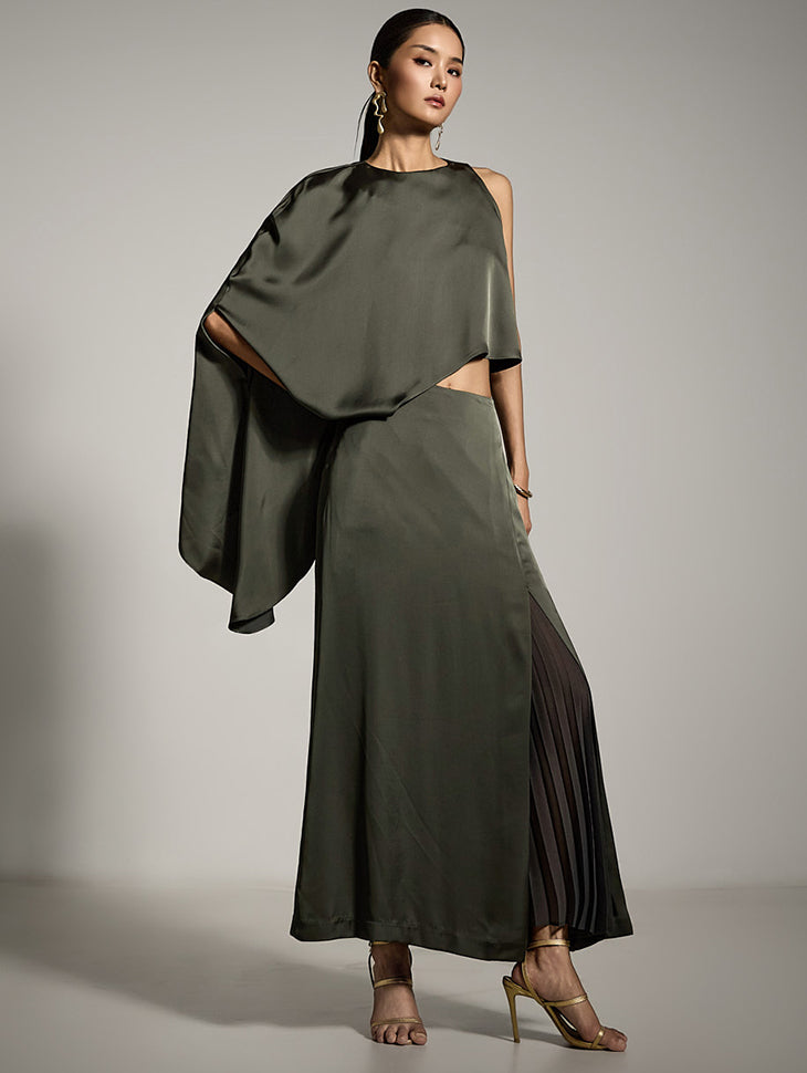 TP9173 Asymmetric Blouse and Skirt Set