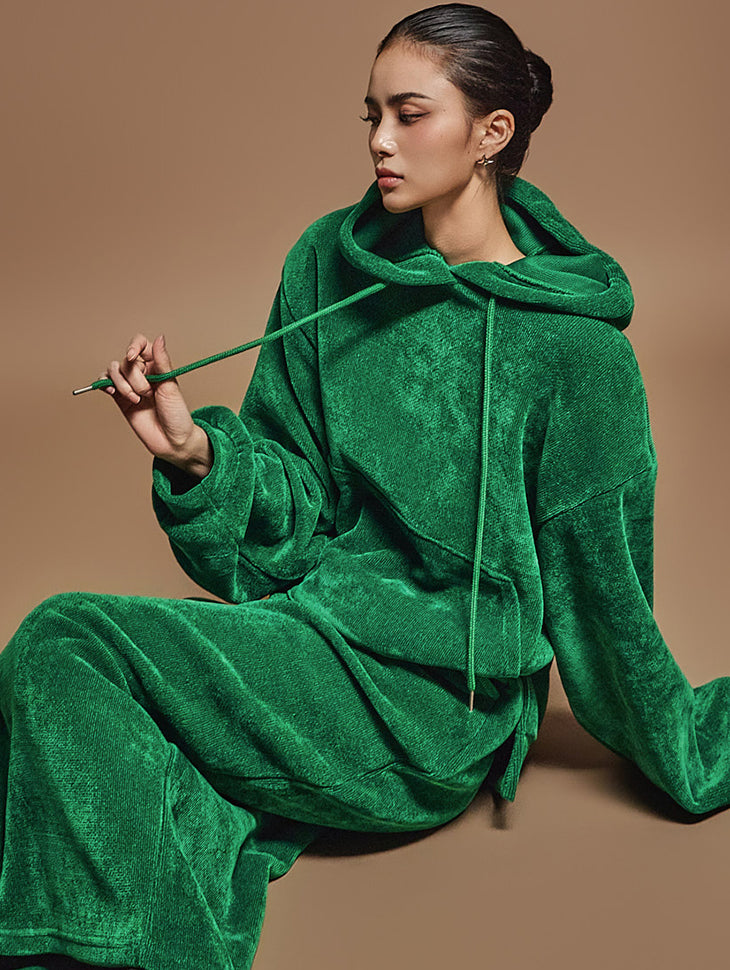 E3614 灯芯绒连帽衫