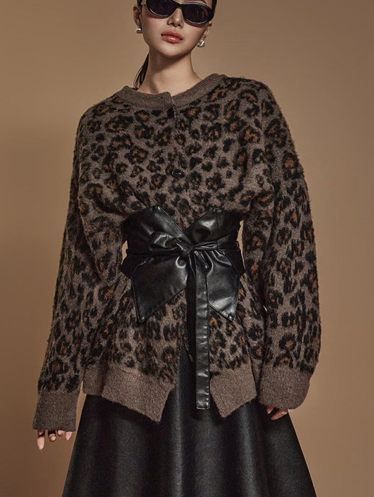 J2428 豹纹开衫