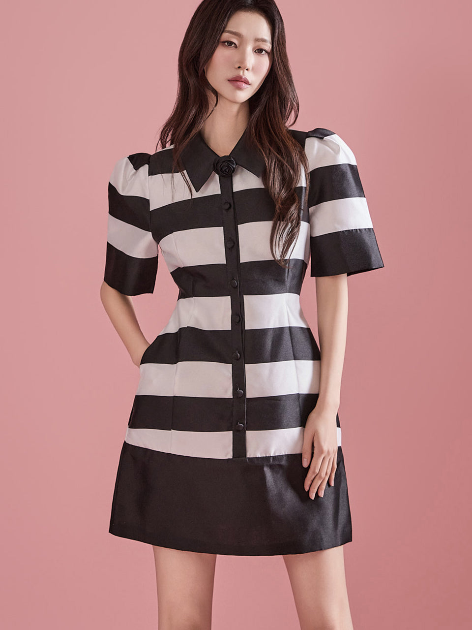 D4986 Collar Mini Dress