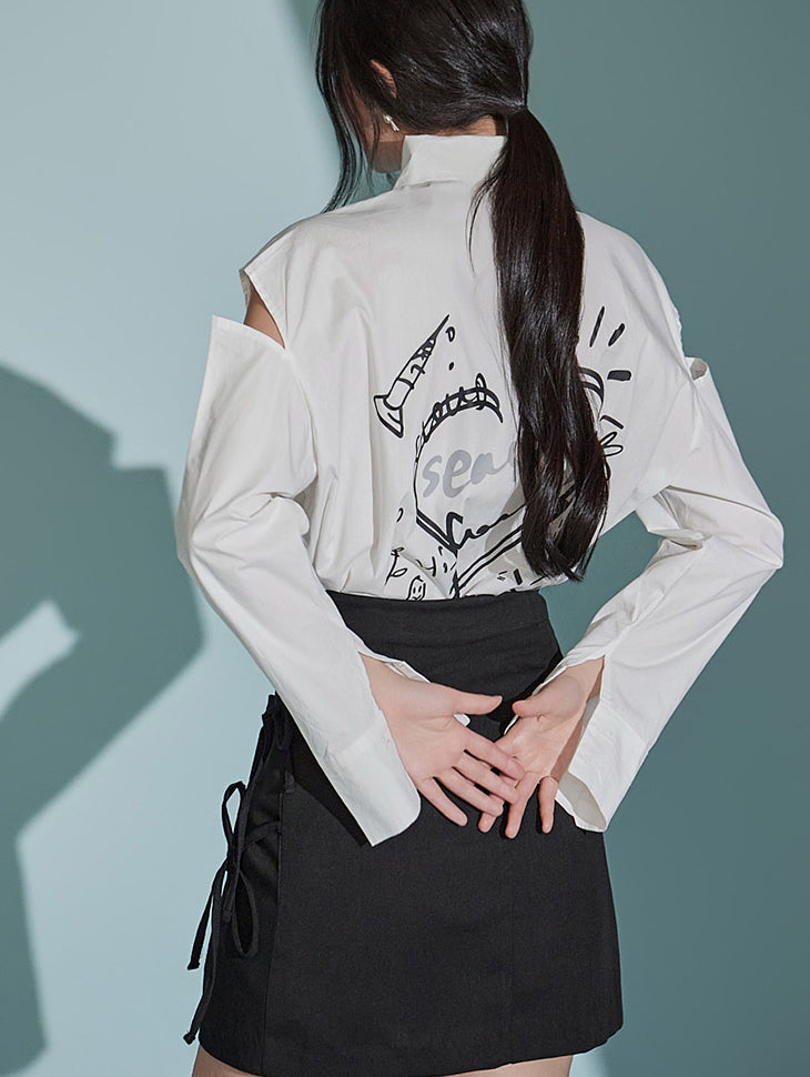 S628 ショルダースリットシャツ