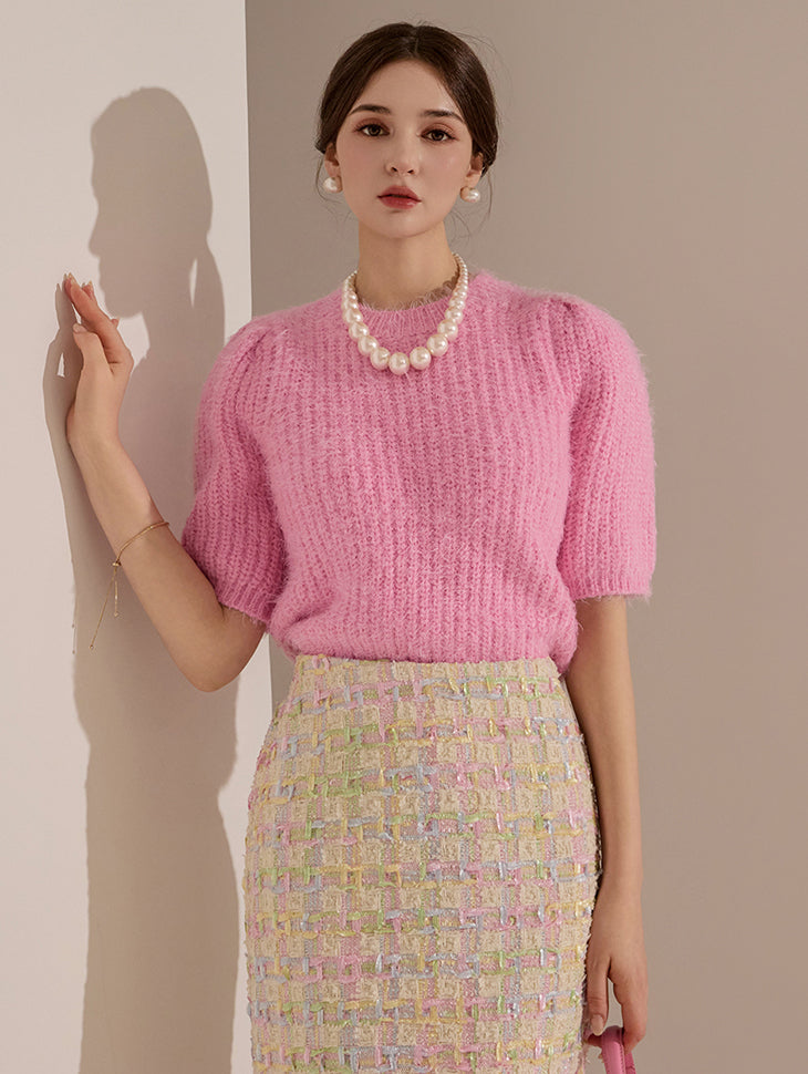 E3135 半短针织衫