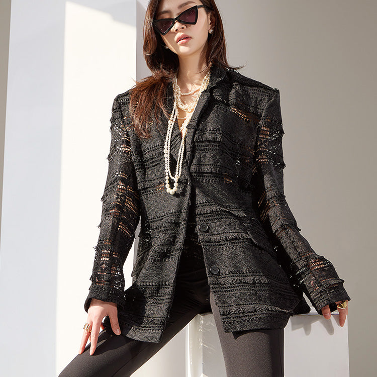 J1806 Lace fringe Jacket