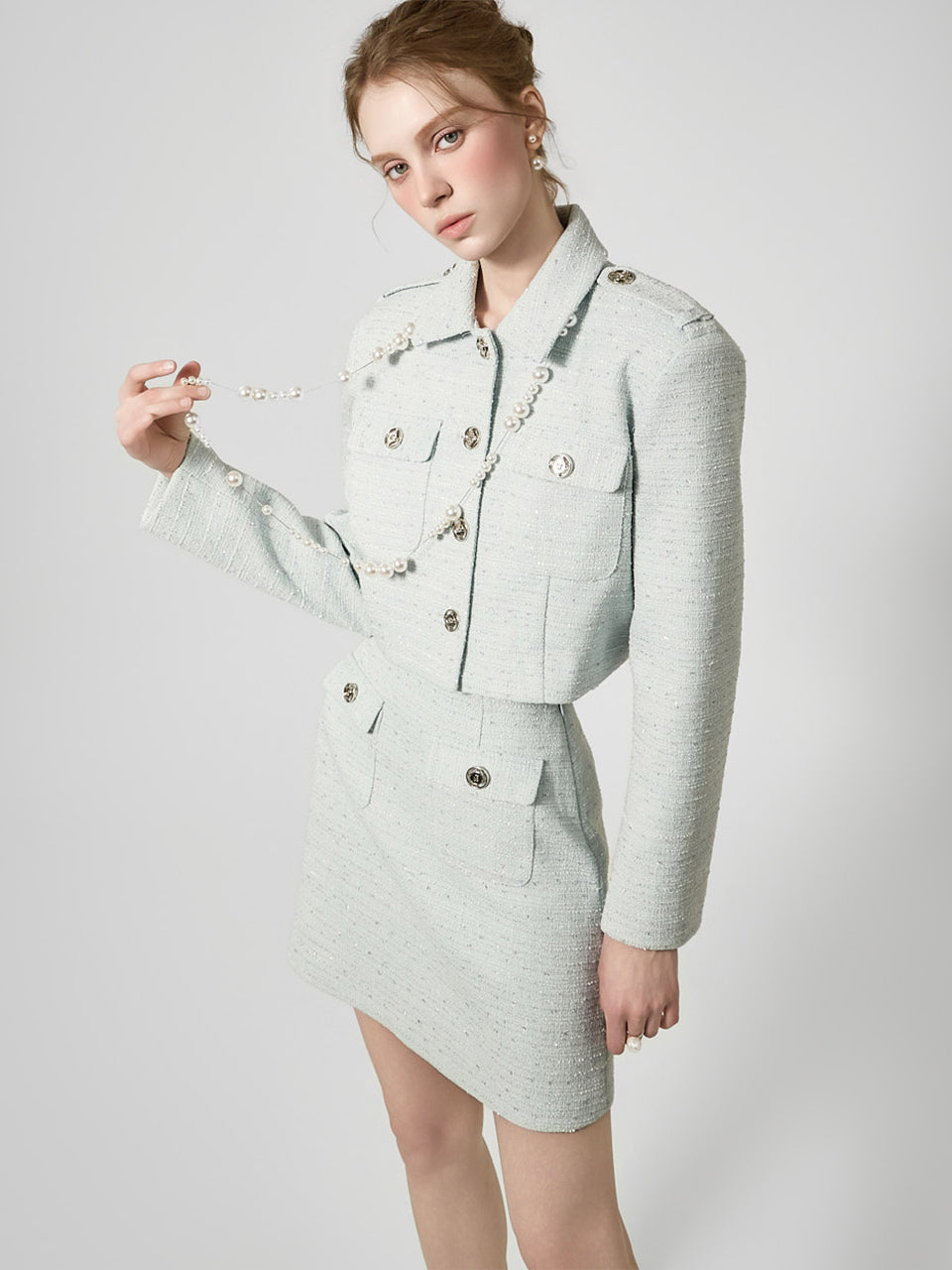 J3159 Tweed Crop Jacket