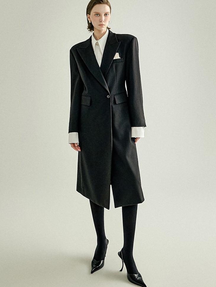 J3276 Lapel Tailored Long Jacket