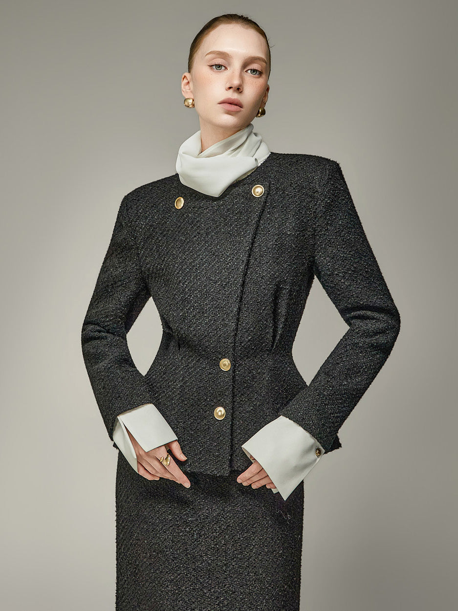 J3354 Wool Button Jacket