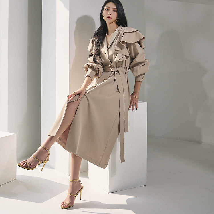 J1822 Frill Coat with Belt