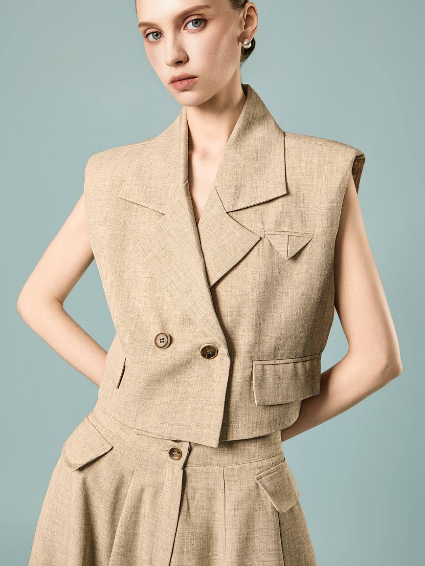 J3224 Tailored Crop Vest